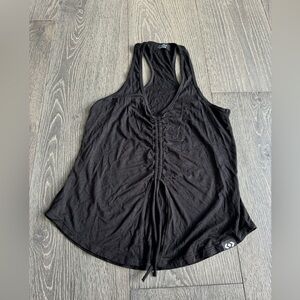 Exotica Ruched Tank in Black Size Medium